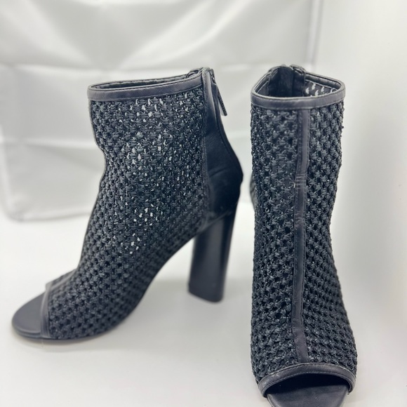 Black Galla Peep Toe Ankle Boots - Picture 4 of 5
